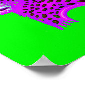 Paarse Cheetah Waterverf AI Generated Art Poster (Hoek)