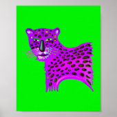Paarse Cheetah Waterverf AI Generated Art Poster (Voorkant)