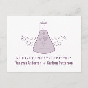 Paarse chemie Save the Date Briefkaart