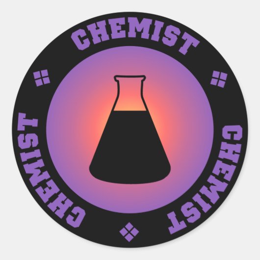 Paarse Chemist Sticker (Voorkant)