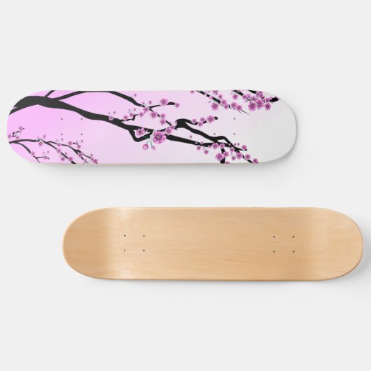 Paarse Cherry Blooms Skateboard (Horizontaal)