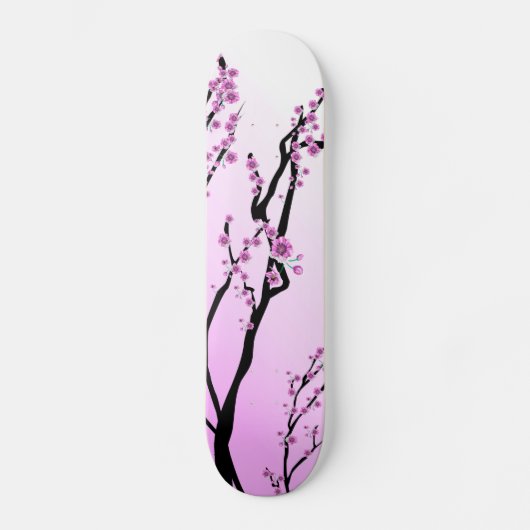 Paarse Cherry Blooms Skateboard (Voorkant)