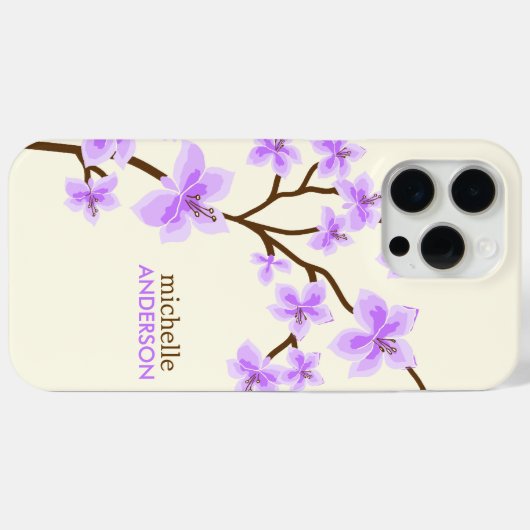 Paarse Cherry Blossingboom Case-Mate iPhone Case (Achterkant (horizontaal))
