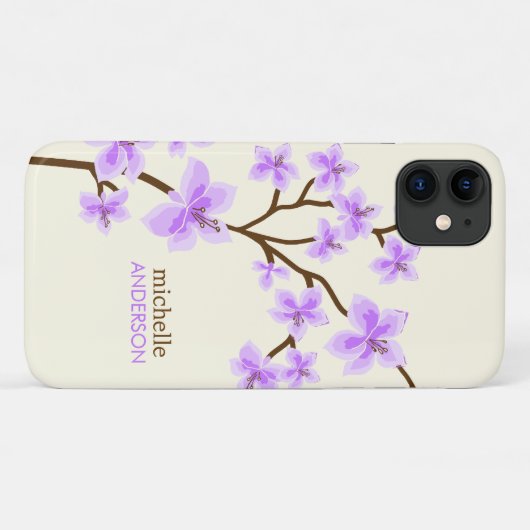 Paarse Cherry Blossingboom Case-Mate iPhone Case (Achterkant (horizontaal))