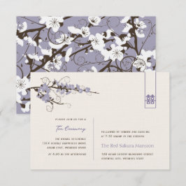 Paarse Cherry Blossom Asian Weddenschappen Recepti Kaart