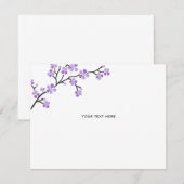 Paarse Cherry Blossom Directies invoegen Informatiekaartje (Voorkant / Achterkant)