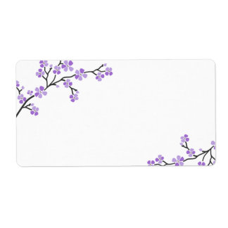 Paarse Cherry Blossom Labels