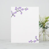 Paarse Cherry Blossom letterhead (Staand voorkant)