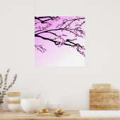 Paarse Cherry Blossom Sakura Poster (Keuken)