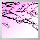 Paarse Cherry Blossom Sakura Poster (Voorkant)