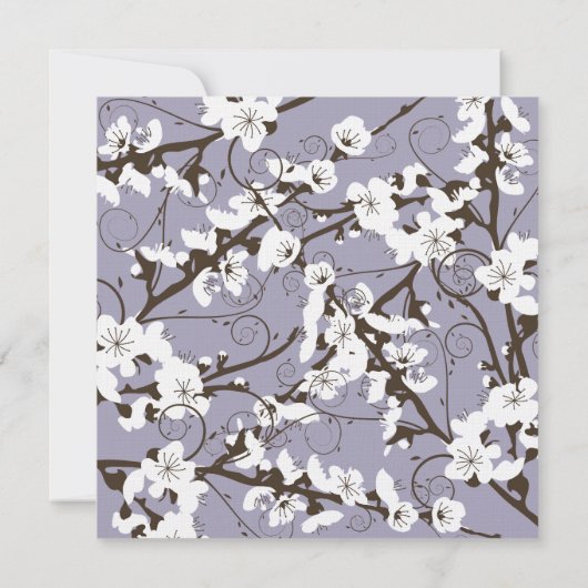 Paarse Cherry Blossom Sakura zwemt Aziatische brui Kaart (Achterkant)