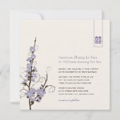 Paarse Cherry Blossom Sakura zwemt Aziatische brui Kaart (Voorkant)