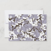 Paarse Cherry Blossom Sakura zwemt Aziatische brui RSVP Kaartje (Achterkant)