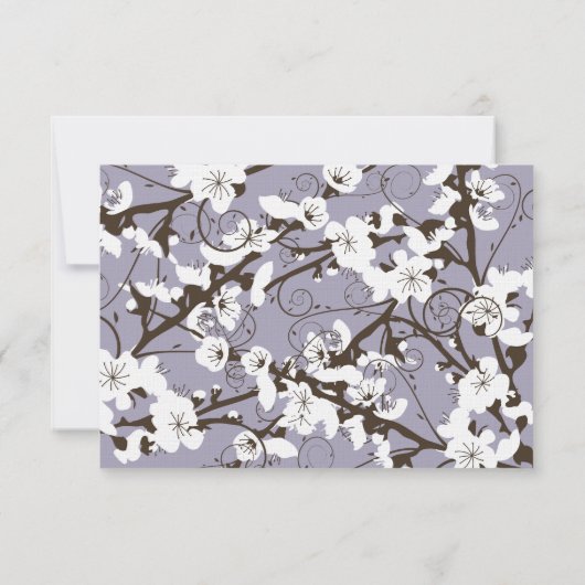 Paarse Cherry Blossom Sakura zwemt Aziatische brui RSVP Kaartje (Achterkant)