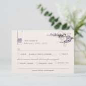 Paarse Cherry Blossom Sakura zwemt Aziatische brui RSVP Kaartje (Staand voorkant)