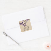 Paarse Cherry Blossom Save the Date Vierkante Sticker (Envelop)