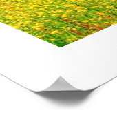 Paarse Cherry-boom op geel bloemveld Poster (Hoek)