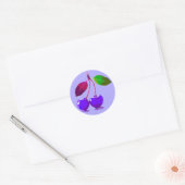 Paarse Cherry Pop Art Ronde Sticker (Envelop)