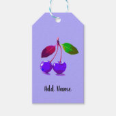 Paarse Cherry Pop Kunst Gepersonaliseerd Cadeaulabel (Voorkant)