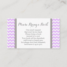 Paarse Chevron Baby shower Boek Aanvraag Kaart