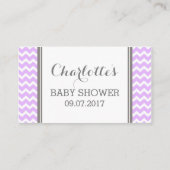 Paarse Chevron Baby shower Boek Aanvraag Kaart (Achterkant)