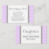 Paarse Chevron Baby shower Boek Aanvraag Kaart (Voorkant / Achterkant)