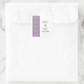 Paarse Chevron Border Wedding Stickers (Tas)