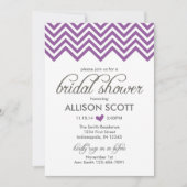 Paarse Chevron Bridal Shower Kaart (Voorkant)