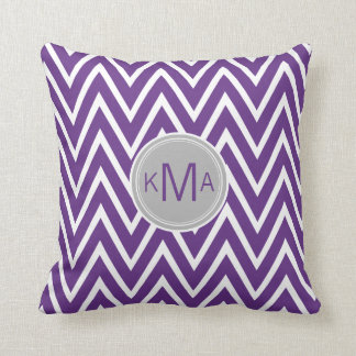 Paarse Chevron Custom Monogram Pillow Kussen