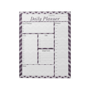 Paarse Chevron Daily Planner Notitieblok