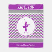 Paarse Chevron Dancer Persoonlijk Fleece Deken (Voorkant)