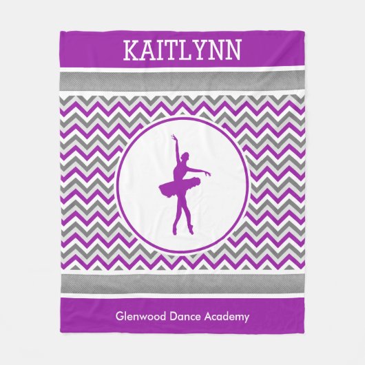 Paarse Chevron Dancer Persoonlijk Fleece Deken (Voorkant)