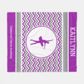 Paarse Chevron Dancer Persoonlijk Fleece Deken (Voorkant (Horizontaal))