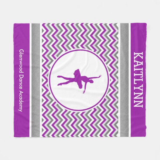 Paarse Chevron Dancer Persoonlijk Fleece Deken (Voorkant (Horizontaal))