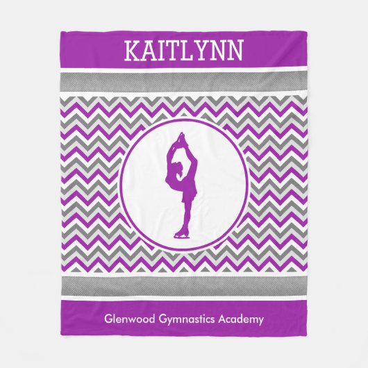 Paarse Chevron Figuur Skater Personalized Blanket Fleece Deken (Voorkant)