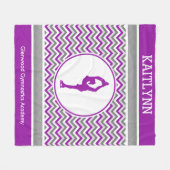 Paarse Chevron Figuur Skater Personalized Blanket Fleece Deken (Voorkant (Horizontaal))