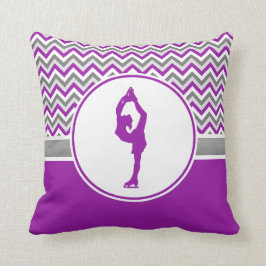Paarse Chevron Figuur Skater Sierkussen