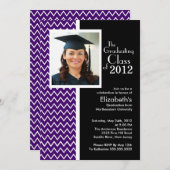 Paarse Chevron Fotogradatie Uitnodiging (Voorkant / Achterkant)