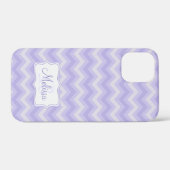 Paarse chevron gepatterde douanenaam Case-Mate iPhone case (Achterkant (horizontaal))