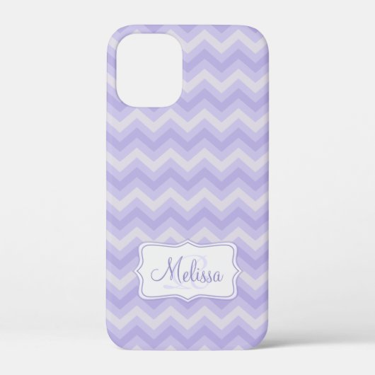 Paarse chevron gepatterde douanenaam Case-Mate iPhone case (Achterkant)