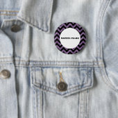 Paarse Chevron Glitter Baby shower Button (In situ)