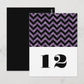 Paarse Chevron Glitter Table Briefkaart (Voorkant / Achterkant)