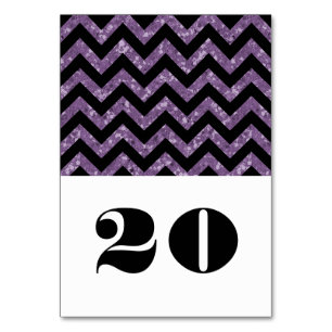 Paarse Chevron Glitter Table Kaart