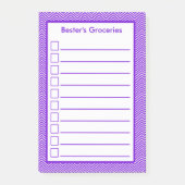 Paarse Chevron-lijst voor afvinding Post-it® Notes (Voorkant)