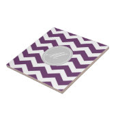 Paarse Chevron met Monogram Tiles Tegeltje (Zijkant)