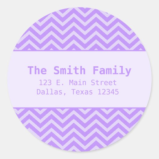 Paarse Chevron Paper Texture Address Label Sticker (Voorkant)