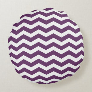 Paarse Chevron Patroon Ronde Kussens
