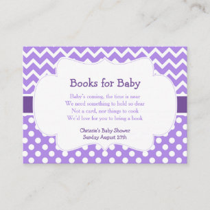 Paarse Chevron & Polka Dot Boek Aanvraag Informatiekaartje