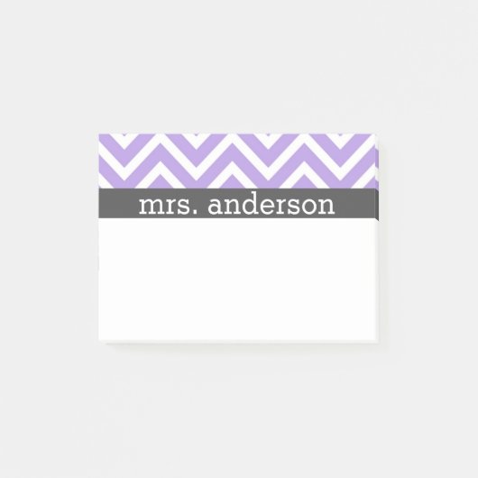 Paarse Chevron Post It Notes - Personaliseren (Voorkant)