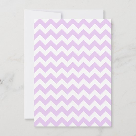 Paarse Chevron Princess Carriage, Girl Baby shower Kaart (Achterkant)
